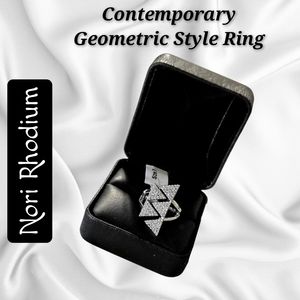 Nori Rhodium ~ Contemporary Geometric Style Ring